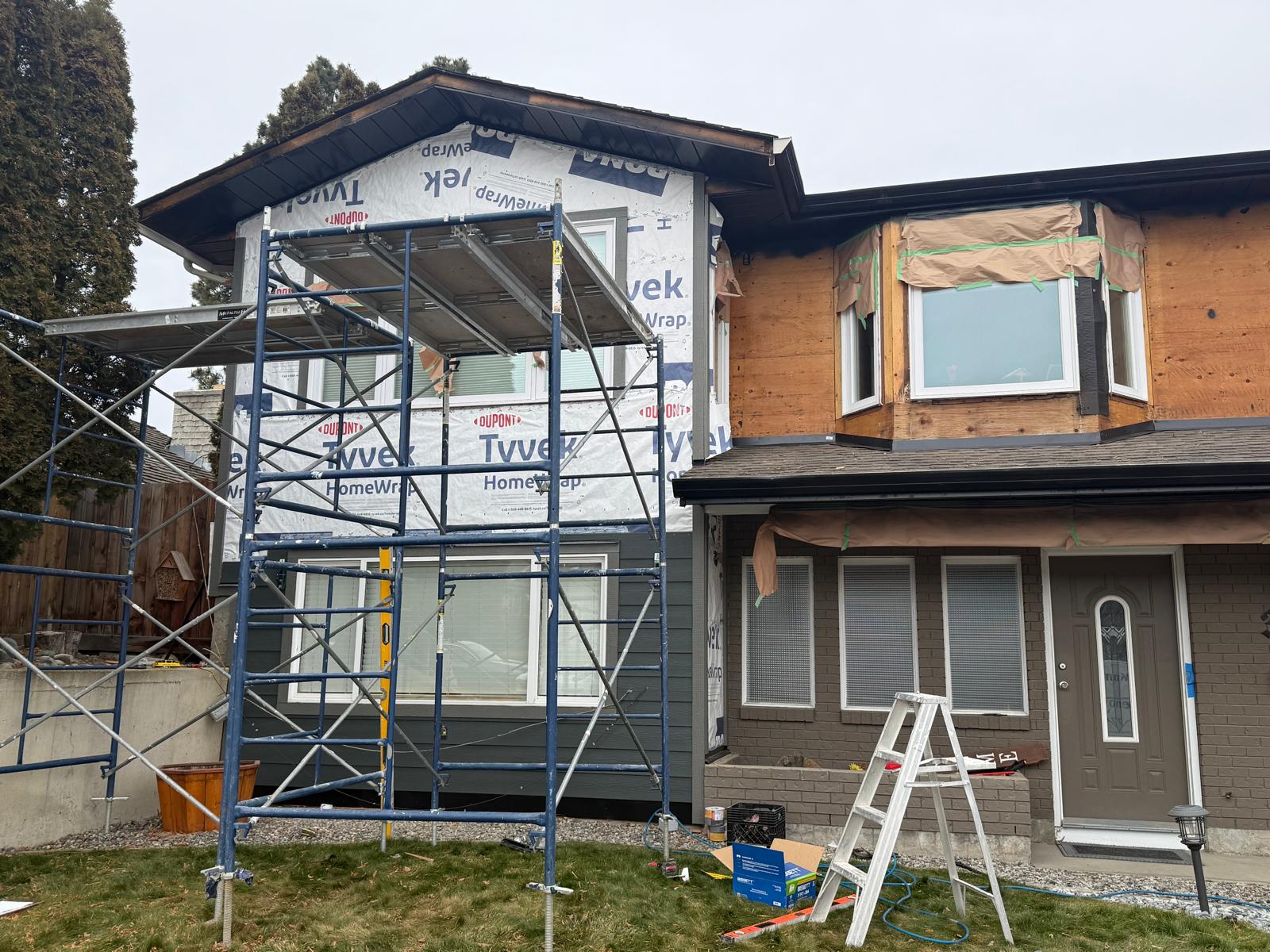 Exterior work in progress